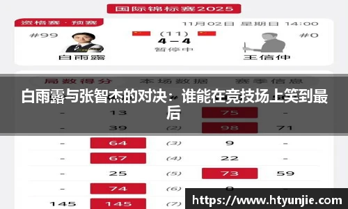 白雨露与张智杰的对决：谁能在竞技场上笑到最后